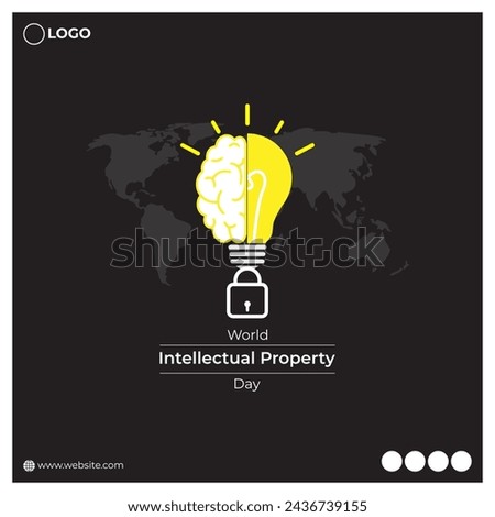 Vector illustration of World Intellectual Property Day social media feed template Royalty-Free Stock Photo #2436739155