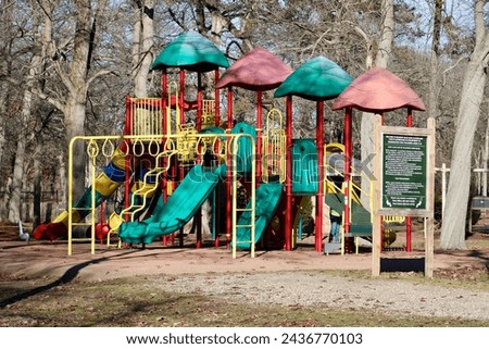 A beautiful playground at a public park.