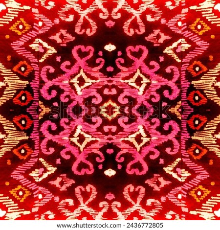 Black Abstract Ikat Background. Shibori Dye. BrightModern Ikat. Serbia Traditional Clothes. Purple Trellis Geometric. Rose Illustration. Modern Art Design.