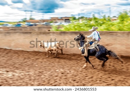 Charro riding horse in a saints day in camp od Laguna Grande, in the municipality of Monte Escobedo, Zacatecas