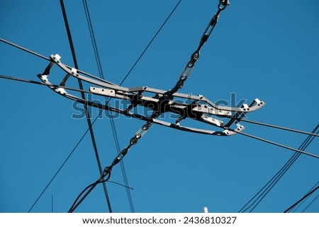 Overhead electrical connector for Trolleybus Royalty-Free Stock Photo #2436810327