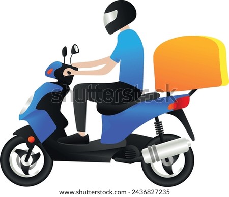 moto courier vector illustration takeaway
