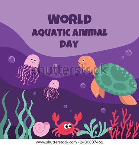 World aquatic animal day. Holiday concept. Template for background, banner, card poster