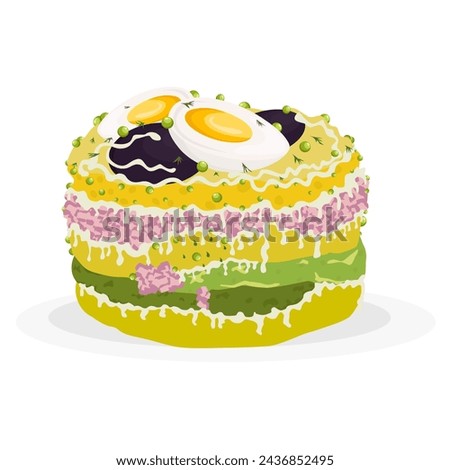 Causa a la Limeña or causa, popular gastronomy in Peru. Royalty-Free Stock Photo #2436852495
