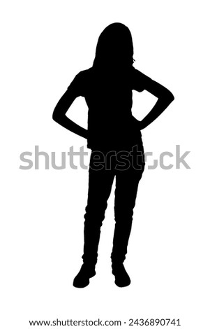young woman silhouette and body expression black and white vector image fashion beauty on white background transparent mocup.