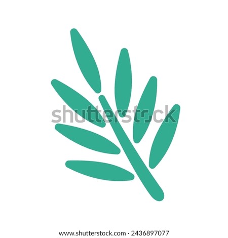 Clip art of palm leaf. Fashionable, simple and cute icons.