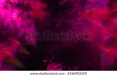 abstract dark pink mystical smoke vintage space fog watercolor universe stardust pattern on dark background.