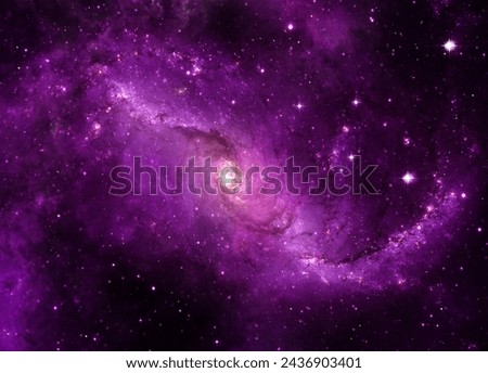 purple dramatic galaxy night panorama from the moon universe space on night sky background