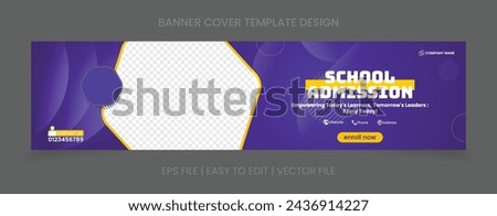 abstract background template design horizontal school admission banner.