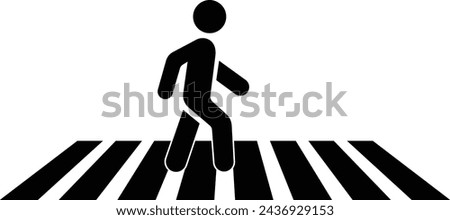 Pedestrian Crossing icon in trendy fill style. Crosswalk symbol. Zebra Crossing vector illustration isolated on transparent background. Pedestrians traffic road sign for website or mobile app design.