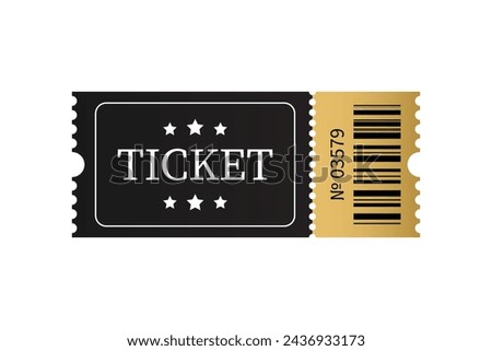 Ticket with barcode. Pass symbol for the client. Vector illustration