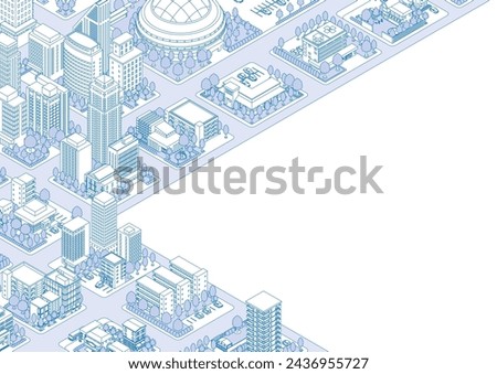 Three-dimensional view of the townscape. Cityscape. Royalty-Free Stock Photo #2436955727