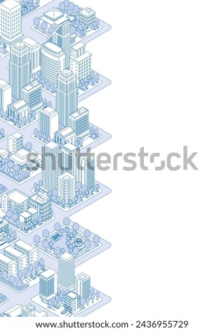 Three-dimensional view of the townscape. Cityscape. Royalty-Free Stock Photo #2436955729