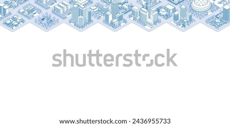 Three-dimensional view of the townscape. Cityscape. Royalty-Free Stock Photo #2436955733