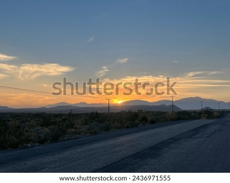 Way to fort Munoro(D.G Khan) Pakistan, captured the sunset scene . Royalty-Free Stock Photo #2436971555