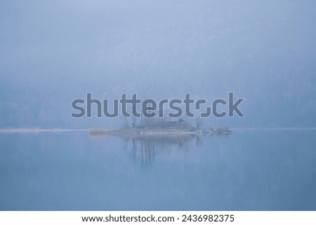  Eibsee lake with Zugspitze mountain range.