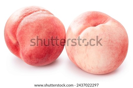 Peach fruit isolated on white background, Fresh Peach on White Background With work path.