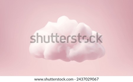 Cute pink fluffy cloud floating softness cloudscape beauty feminine 3d icon realistic vector illustration. Abstract overcast air atmosphere environment climate fairytale dreamy fantasy cumulus weather Royalty-Free Stock Photo #2437029067