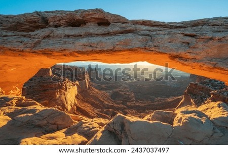 Mesa Arch at Sunrise, Canyonlands National Park in southeastern Utah, USA Royalty-Free Stock Photo #2437037497