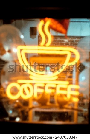 the coffee sign is not sharply depicted