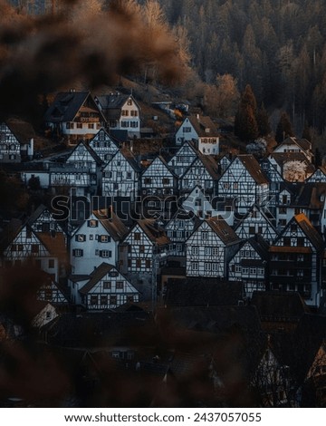 A View Of A Town With Many Houses In Schiltach Germany  Royalty-Free Stock Photo #2437057055