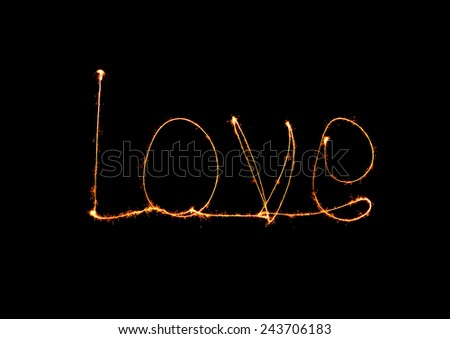 Love sparkler firework light alphabet (Valentines Day)