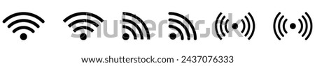 Wireless and wifi icons. Internet connection. Vector illustration isolated on white background
