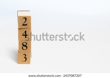 4 digit numbers on wooden blocks