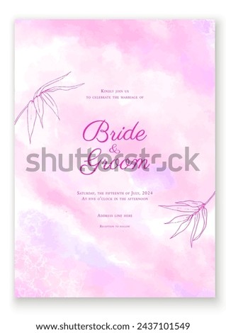 Watercolor abstract wedding invitation elegant vector