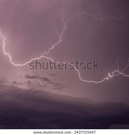 Late Night Evening Lightning Strike Royalty-Free Stock Photo #2437155447