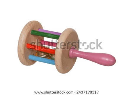 Isolate Adorable Wooden Toy Rattle 