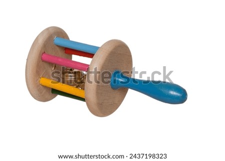 Isolate Adorable Wooden Toy Rattle 