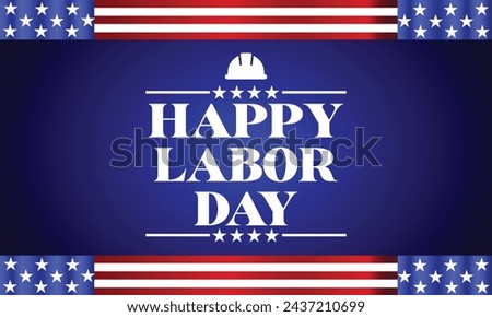 Happy Labour day stylish text with usa flag design