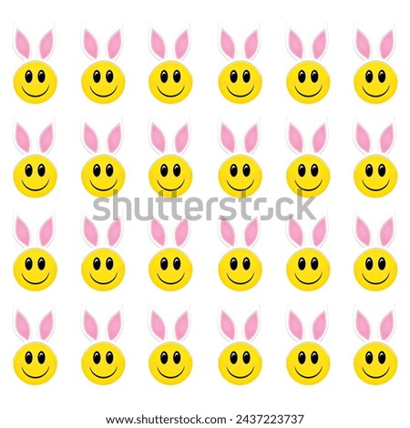 Cartoon Happy Face Emotion - Bunny Ears