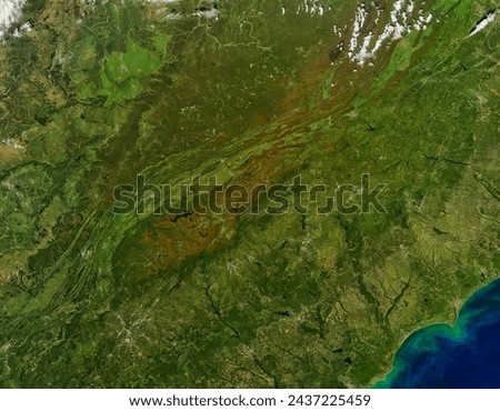Fall colors in southeastern United States. Fall colors in southeastern United States. Elements of this image furnished by NASA.