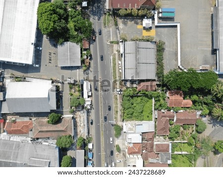 Residential houses and roads seen from above