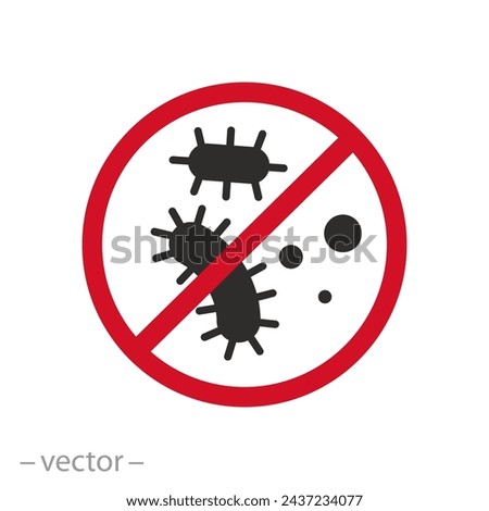 antibacterial property icon, protection against bacteria, stop virus, flat symbol - vector illustration Royalty-Free Stock Photo #2437234077