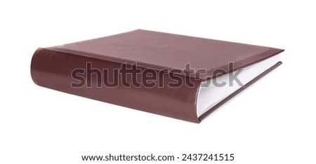 Brown closed photo album isolated on white