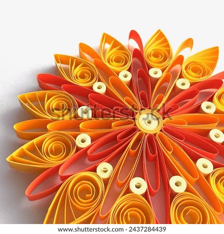 Quilling Art, Quill Snowflake Ornament, Quilling Christmas Ornament, Quill Mandala, Quill Snowflake, Hanging Ornament, 3D Quill Papercraft, Orange