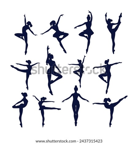flat design gymnast silhouette collection