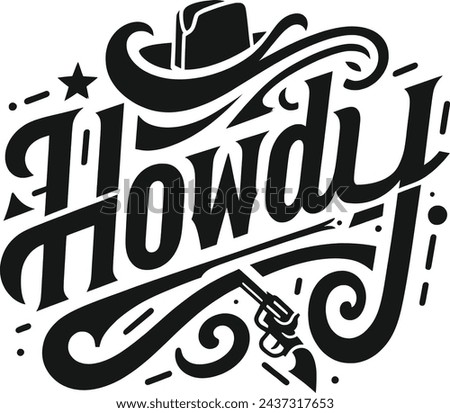 Western Cowboy Howdy T-Shirt Design