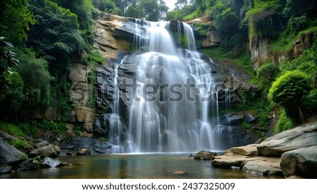 Waterfall, Wallpaper, Beautiful, Forest, Waterfall in Forest, Stones, Jungles
