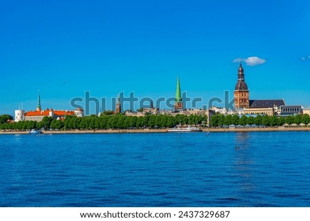 Panorama of riga including the Riga castle, cathedral and saint James church, Latvia. . Royalty-Free Stock Photo #2437329687