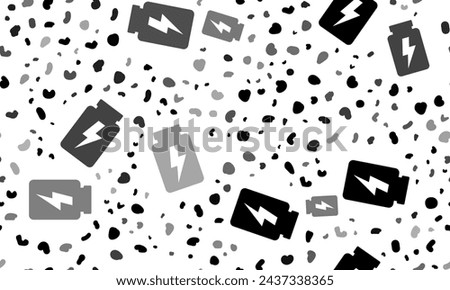 Abstract seamless pattern with power jar symbols. Creative leopard backdrop. Vector illustration on white background