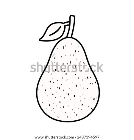 Green pear line icon isolated on white background. Vector illustration.