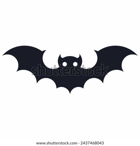 Bat symbol black vector silhouette isolated on a white background.
