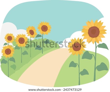 Clip art of sunflower field