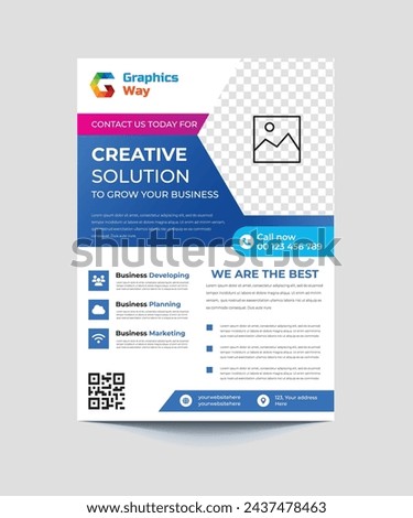 Creative business flyer design in a4 size, creative company flyer template, creative brochure design a4 size, simple backround flyer, graphic design.