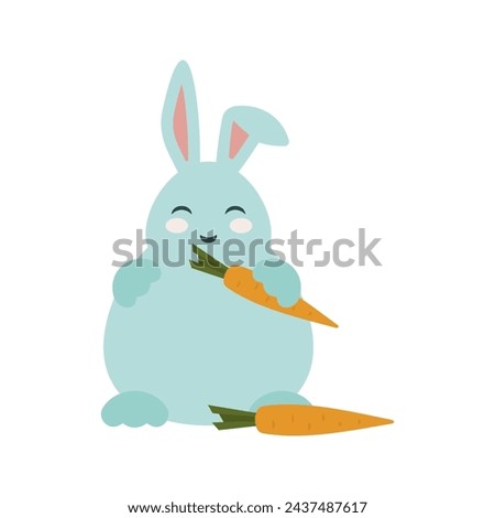  Happy Easter bunny flat cartoon vector