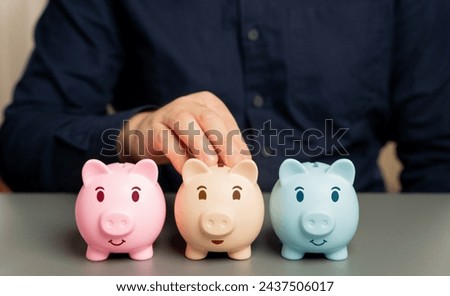 Choose the best savings method. Invest part of the money. Investing a portion of savings. Consulting a financial advisor. Personalized balanced financial guidance. Royalty-Free Stock Photo #2437506017